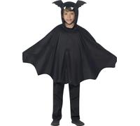 Kids Girls Boys Black Vampire Bat Wings Cape Halloween Fancy Dress Costume New