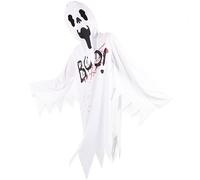 Kids Girls Boys Top Boo Printed Halloween - Boo Ghost Top 343 White._12-14
