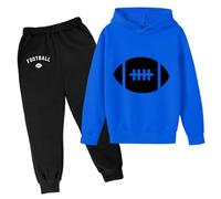 Kids Girls Boys Tracksuit Hoodie and Loose Sweatpants Bottom Clothing Sets Child Teens Full Zip Sports Jogging Sweat Jacket Pants Suit Outfits 2 Piece Fall Winter Multiple Colors, Sizes Blue