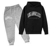 Kids Girls Boys Tracksuit Hoodie And Loose Sweatpants Bottom Hoodies Joggers Clothes Sets Plain Long Sleeve Letter Print Sweat Jacket Pants Suit Outfits Festival Costume Outfit Set For Children Age 2-