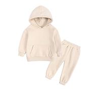 Kids Girls Boys Tracksuit Hoodie and Loose Sweatpants Bottom Outwear Designer's Contrast Panelled Cotton Track Suit Jogging Set Hoodies Trousers 2Pc Outfits Y2K Activewear Khaki