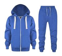 Kids Girls Boys Tracksuit Hoodie Trousers 2Pcs Clothing Sets Child Teens Designer's Contrast Panelled Comfy Loungewear Activewear Festival Costume Outfit Set for Children Age 2-13 Years Sky Blue