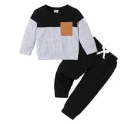Kids Girls Boys Tracksuit Sports Activewear Outfit Set Hoodies and Joggers Clothes Sets Full Zip Jogging Casual Running Outfits Gaming Gifts for Children Age 2-13 Years Black