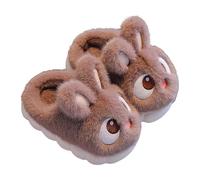Kids Girls Bunny Plush Slippers for Indoor Outdoor Cute Fuzzy Bedroom House Shoes Winter Warm Soft Furry lip n Home Slides (Coffee, 7 Toddler)