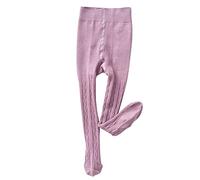 Kids Girls Cable Knit Tights Baby Ribbed Knitted Footed School Leggings Thermal Soft Stretchy Stockings Autumn Winter Warm Pantyhose Plain High Waist Trousers