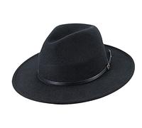 Kids Girls Classic Floppy Wide Brim Fedora Hat Vintage Wool Felt Bowler Hat fit 8-16 T, Black1, 5-9 Years
