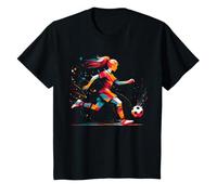 Kids Girls Football, Female Soccer / Football Player. Sporty Kids T-Shirt