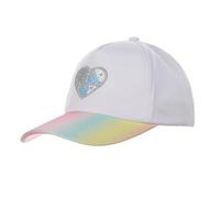 Kids Girls Glitter Baseball Cap with Heart Embroidery Sparkle Wide Brim UV Protection Adjustable Sun Visor Hat Lightweight Breathable Outdoor Sports Beach Travel Summer Peaked Trucker Cap for 2-6Years