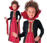 Kids Girls Gothic Vampire Dracula Vampiress Halloween Fancy Dress Costume 3-10