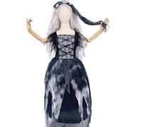 Kids Girls Graveyard Bride Costume, Dress and Rose Veil, Legends of Evil Spooktacular Creations Princess Costume for Girls, Scary Halloween Costumes for Kids, Black Dress Outfit with Headband