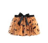 Kids Girls Halloween Mesh Skirt Ruffled Tulle Skirt Elastic High Waist Tutu Skirts with Belt Halloween Cosplay Skirts Fashion Printed Graphic Dresses for Flower Girls (C, 4-5 Years)