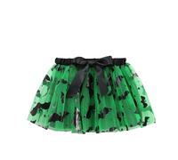 Kids Girls Halloween Mesh Skirt Ruffled Tulle Skirt Elastic High Waist Tutu Skirts with Belt Halloween Cosplay Skirts Fashion Printed Graphic Dresses for Flower Girls (B, 2-3 Years)