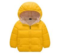 Kids Girls Hooded Down Jacket Raincoat for Kids Toddler Girls' Jackets Outerwear Waterproof Warm Coats Outerwear Cold Weather Puffer Coat Cute Little Girls Parkas with Pockets Yellow