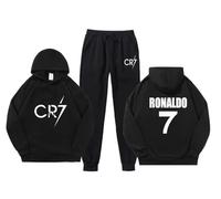 Kids Girls Hooded Tracksuit CR7 Print jumper trouser Unisex 2 Piece Sweatshirt Jogging Bottoms Fleece Tracksuit Set for Boys Girls