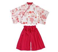 Kids Girls Kimono Long Sleeve Top and Pants Set 2 Piece Outfits Costume, Toddler Newly Born UK 5-6 Years #1_A