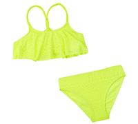 Kids Girls Laser Cut Bikini 2-Piece Swimsuit Layer Ruffle Swimming Costume Yellow 9-10 Years