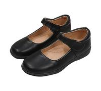 Kids Girls' Leather Shoes Mary Jane Solid Color Flats Low Top Party Shoes Party Birthday School Performance Little Girl Fuzzy Slippers 5.5 Brown