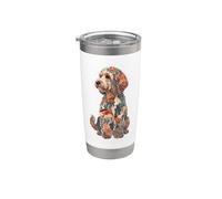 Kids Girls Multicolored Folk Art Cockapoo Dog Lover Stainless Steel Insulated Tumbler