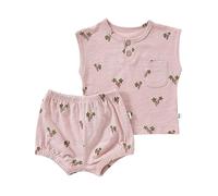 Kids Girls Outfits Summer Sleeveless Cotton Tank Tops Floral Print Vest Pants 2PCS Toddler Clothes Set for Birthday Pink