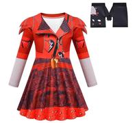 Kids Girls Princess Red Pink Bridget Blue Chloe Evie Dress Fancy Outfits (130, red)