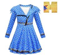 Kids Girls Princess Red Pink Bridget Blue Chloe Evie Dress Fancy Outfits (160, Blue)