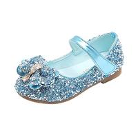 Kids Girls Princess Shoes Toddlers Sequin Flat Sandals with Cute Bows Little Girls P rty Pumps parkle Wedding Dress Shoes Mary Jane Ballet Dress Shoes (Blue, 2-2.5 Years)