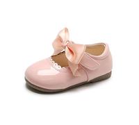 Kids Girls Ribbon Bow Spanish Wedding Party Girls Mary Jane Infants Toddler Shoes Size Pink