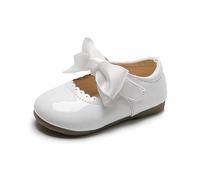 Kids Girls Ribbon Bow Spanish Wedding Party Girls Mary Jane White Infants Toddler Shoes Size
