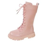 Kids Girls Riding Boots,Children Shoes Fashionable Flat Boots Comfortable Soft Sole Leather Children Boots Knee High Boots for Toddler/Little Kid/Big Kid (Pink, 13 Little Child)