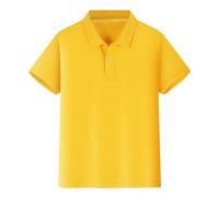 Kids Girls Short Sleeve Shirt Button Closure Comfortable & Soft Fabric Girls Outfits Strapless Shirts for Girls Girls' School Adaptive Short Sleeve Shirt (Yellow, 4-5 Years)