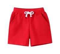 Kids Girls Shorts Cotton Dance Sports Trendy Summer Hot Short Solid Color Elastic Waisted Lightweight Comfort Bottom Breathable Stylish Running Beach Shorts Age 2 13 Years (Red, 12-18 Months)
