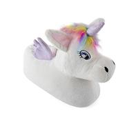 Kids Girls Slippers 3D Novelty Plush Animal Unicorn Bunny Warm Cosy Fluffy Gift, (3D White Lilac Unicorn, EU 32/33 - UK 13/1)