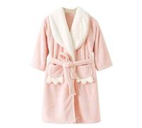 Kids Girls Soft Fleece Bathrobe, Cute Sleepwear For Girls Gifts, Boys Sleepwear,3-12 Years(Color:Pink,Size:11-12T)