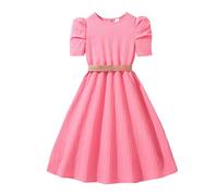 Kids Girls Summer Dresses Sleeveless Round Collar Tank Dress Plain Childrens Casual Outing Swing Skirt Fashion A-Line Walking Hiking Beach Clothing for Kid Age 8-12 Years