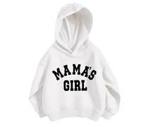 Kids Girls Sweatshirt Girl Casual Letter Print Hoodie Pullover Hooded Tracksuit With No Pocket Kids Girls Boy Hoodie Unisex FleeceTop Jacket PE School Sweat Casual Fashion UK White