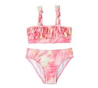 Kids Girls Swimsuits Adjustable Strap Ruffle Hem Tie Dye Bikini 2 Piece Bathing Suits Beach Swimwear Swimming Suit Preppy Kid Swimsuits Trendy (Pink, 8-9 Years)