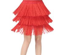 Kids Girls Tassel Dance Skirt Latin Ballroom Layered Fringe Dancewear Little Girls Laye Rainbow Ribbon Skirt Dress Ballet Tie