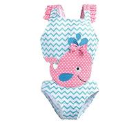 Kids Girls Toddler One-PCS Swimsuit Bathing Suit Child Swim Vest Swimming Costume Beach Holiday Summer Swim Wear Animals-Printed One-PCS Swimsuit for Infants and Toddlers (Light Blue, 18-24 Months)