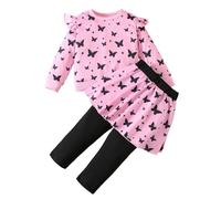 Kids Girls Tracksuit 2 Piece Oversized Outfit Fashion Winter Spring Sweatshirt Sweat Pants and Sweatpants Running Walking Hiking Track Suit Sport Streetwear Age 5-14 Years Red