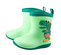 Kids Girls Wellington Boots Dinosaur Pattern Pvc Wellies, Boys Waterproof Non-Slip Comfy Pull-On Handles Outdoor Garden Play Muddy Walks Easy Size UK 4