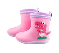 Kids Girls Wellington Boots Dinosaur Pattern Pvc Wellies, Boys Waterproof Non-Slip Comfy Pull-On Handles Outdoor Garden Play Muddy Walks Easy Size UK 5