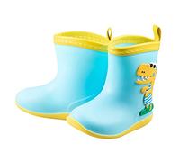 Kids Girls Wellington Boots Dinosaur Pattern Pvc Wellies, Boys Waterproof Non-Slip Comfy Pull-On Handles Outdoor Garden Play Muddy Walks Easy Size UK 5