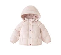 Kids Girls Winter Coats Padded Puffer Jackets, Thickned Warm Cropped Down Coats Candy Color Button School Jackets Outdoor Hiking Walking Outfits Pink 9 Years