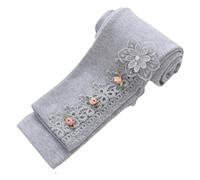 Kids Girls Winter Leggings Flower Printed Thick Warm Fleece Lined Leggings Thermal Pants Cotton Toddler Tights (Grey, 18-24 Months)
