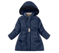 Kids Girls Winter Long Padded Coat Lightweight Down Jacket Hoody Windproof Fleece Jackets Padded Quilted Puffer Coat Long Sleeve Parka Outwear Warm Casual Packable Travel School Ski Overcoat