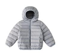 Kids Girls Winter Padded Coat Lightweight Down Jacket Hoody Windproof Fleece Jackets Padded Quilted Puffer Coat Long Sleeve Parka Outwear Warm Packable Travel Ski Overcoat Age 2-13 Years