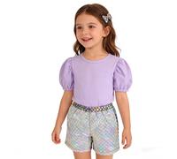 Kids' Glitter Sequin Trousers Poly-Cotton Mix Stretchy High-Waist Durable Sparkle Leggings Pants for Halloween Playdates & School Shows Comfortable Fit