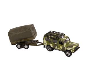 Kids Globe Army Land Rover & trailer playset Military Set die cast toy Army toys