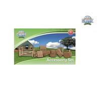 Kids Globe Farming Accessory Set with Fences Hay Bales Potato Crates and Pallets 19 Pieces Wooden 1:32 610253 Multi-Coloured