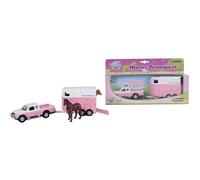 KIDS GLOBE HORSES DIE CAST MITSUBISHI L200 WITH HORSE TRAILER